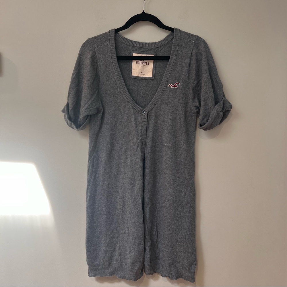 Hollister Y2K Gray Long Cardigan